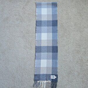 NWOT Avoca Wool Herringbone Scarf Grey Creme, Tan Ireland